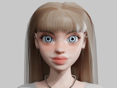 Young cute Woman V25217 Modello 3D