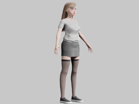 Young cute Woman V25217 Modello 3D
