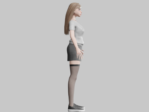 Young cute Woman V25217 Modello 3D