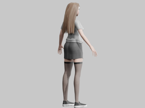 Young cute Woman V25217 Modello 3D