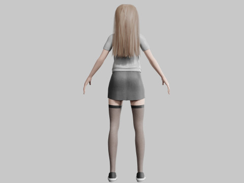 Young cute Woman V25217 Modello 3D