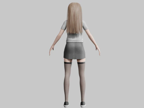 Young cute Woman V25217 3D Model