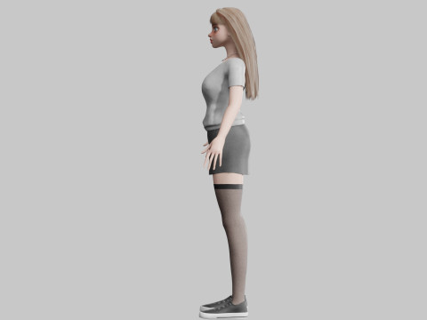 Young cute Woman V25217 Modello 3D