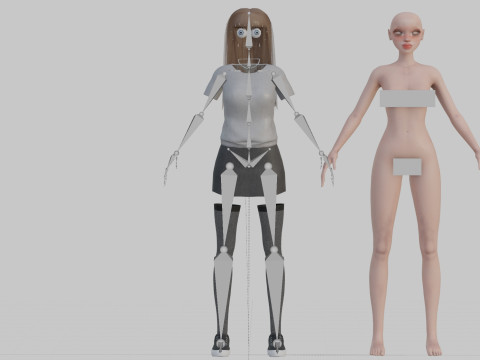Young cute Woman V25217 Modello 3D