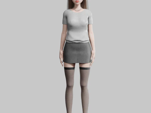 Young cute Woman V25217 3D Model