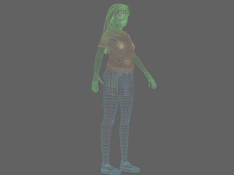 Young cute Woman V25217 Modello 3D