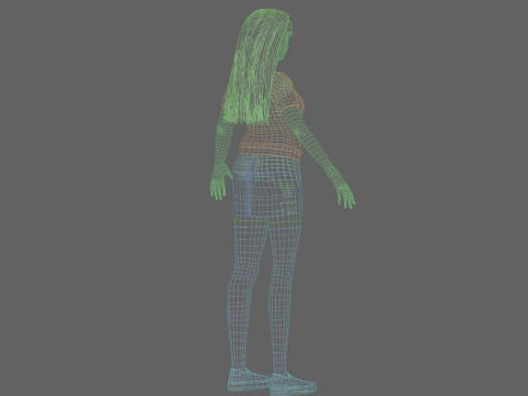 Young cute Woman V25217 Modello 3D