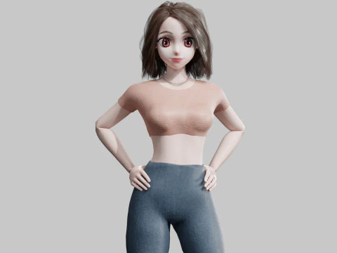 Anime podstawowa dziewczyna V32360 Model 3D