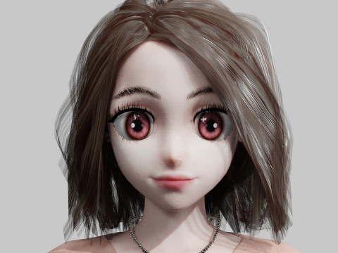 Anime Basic Girl V32360 Modello 3D