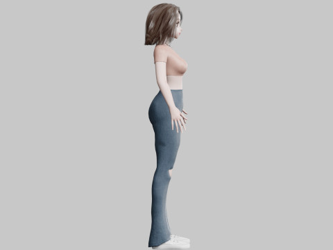 Anime Basic Girl V32360 Modello 3D