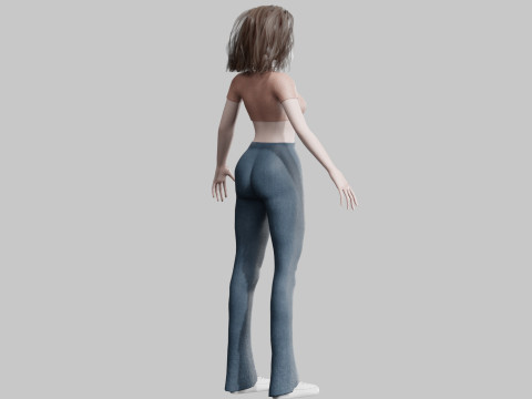 Anime Basic Girl V32360 Modello 3D