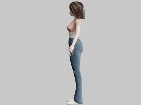 Anime Basic Girl V32360 Modello 3D