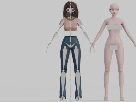 Anime Basic Girl V32360 Modello 3D
