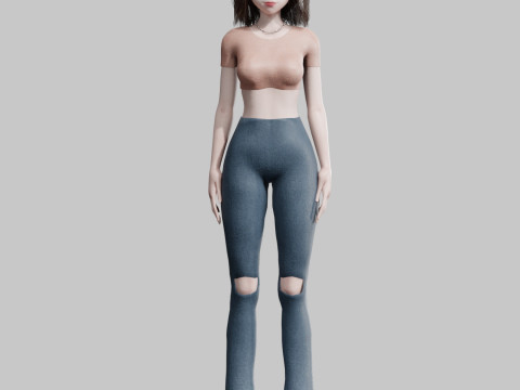 Anime Basic Girl V32360 Modello 3D