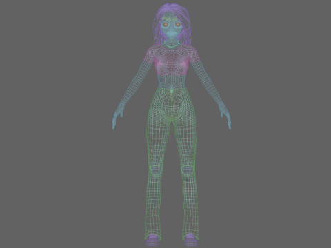 Anime Basic Girl V32360 Modello 3D
