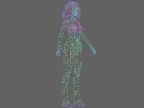 Anime Basic Girl V32360 Modello 3D