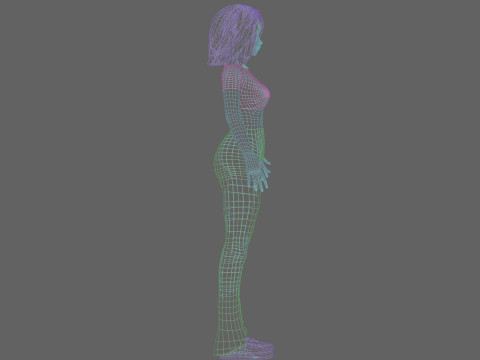 Anime Basic Girl V32360 Modello 3D