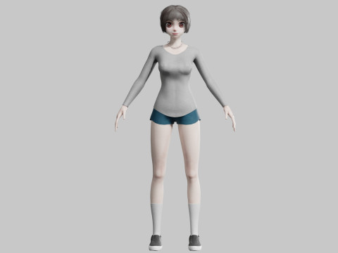 Anime Beautiful Girl V34217 Modello 3D