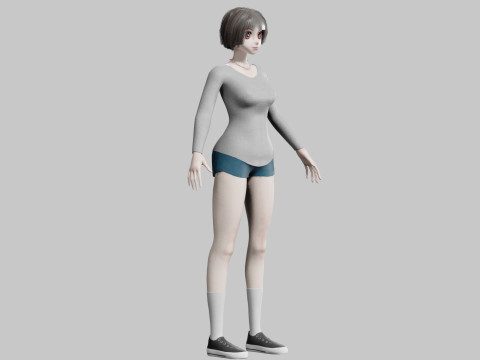 Anime Beautiful Girl V34217 Modello 3D