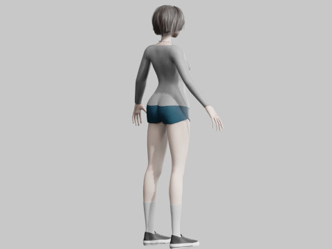 Anime Beautiful Girl V34217 Modello 3D