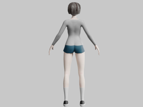 Anime Beautiful Girl V34217 Modello 3D