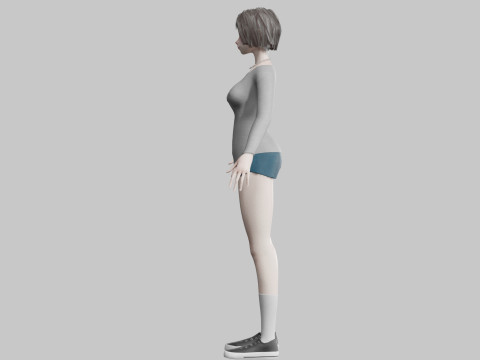 Anime Beautiful Girl V34217 Modello 3D