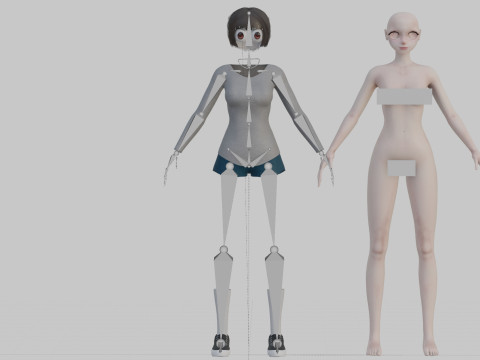 Anime Beautiful Girl V34217 Modello 3D