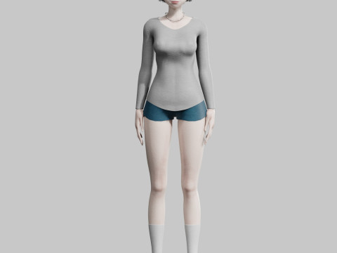 Anime Beautiful Girl V34217 Modello 3D