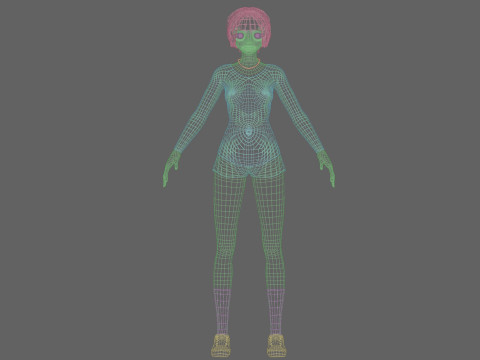 Anime Beautiful Girl V34217 Modello 3D