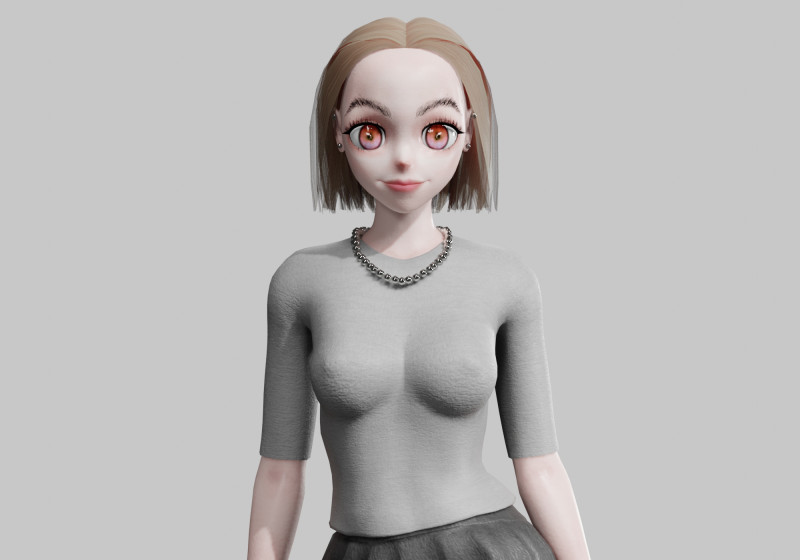 Anime Cartoon Girl V32793 Modello 3D .c4d .max .obj .3ds .fbx .stl .blend