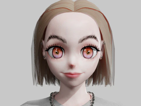 Anime Cartoon Girl V32793 3D Model
