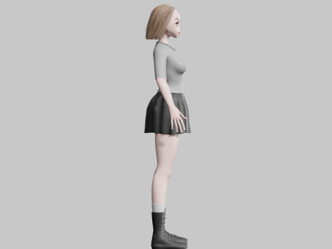 Anime Cartoon Girl V32793 Modello 3D