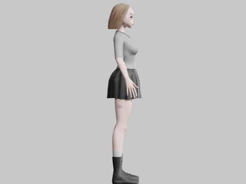 Anime Cartoon Girl V32793 3D Model