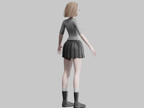 Anime Cartoon Girl V32793 3D Model