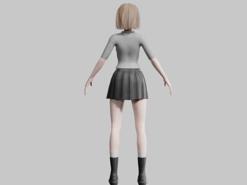 Anime Cartoon Girl V32793 3D Model