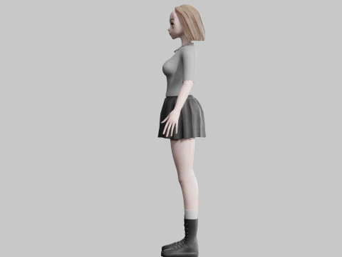 Anime Cartoon Girl V32793 3D Model