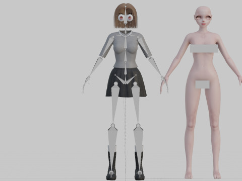 Anime Cartoon Girl V32793 Modello 3D