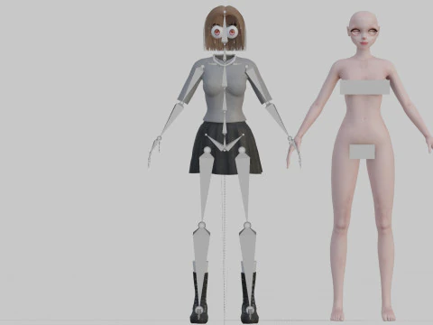Anime Cartoon Girl V32793 3D Model