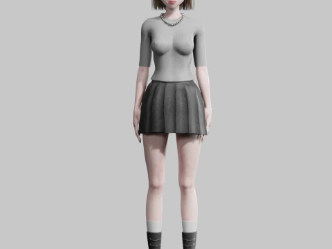 Anime Cartoon Girl V32793 3D Model