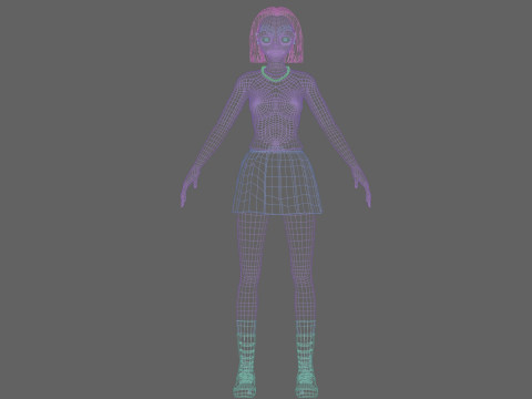 Anime Cartoon Girl V32793 Modello 3D