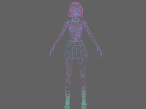 Anime Cartoon Girl V32793 3D Model