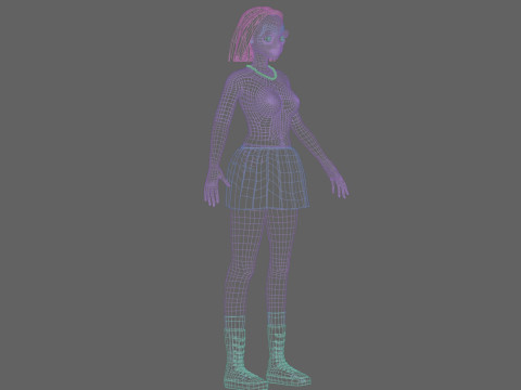 Anime Cartoon Girl V32793 Modello 3D