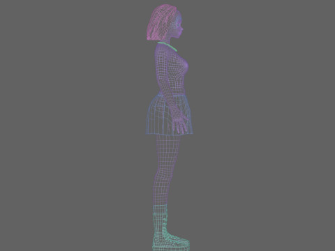 Anime Cartoon Girl V32793 Modello 3D