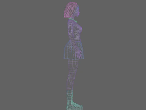 Anime Cartoon Girl V32793 3D Model