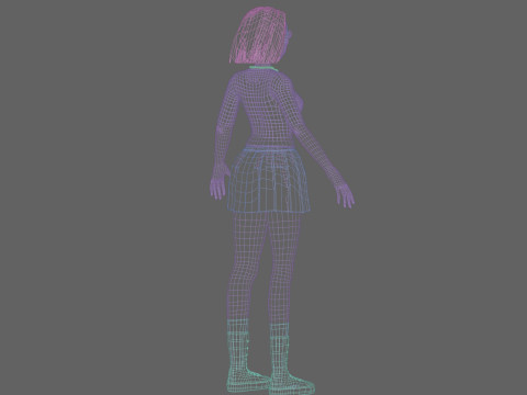 Anime Cartoon Girl V32793 Modello 3D