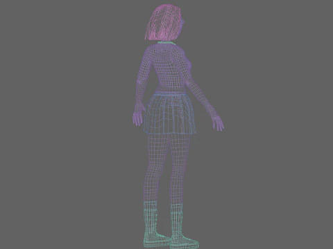 Anime Cartoon Girl V32793 3D Model
