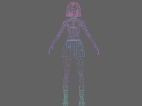 Anime Cartoon Girl V32793 Modello 3D