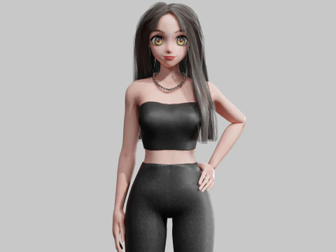 Anime clássico menina V35150 Modelo 3D