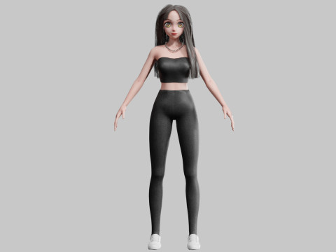 Anime classic Girl V35150 3Dモデル