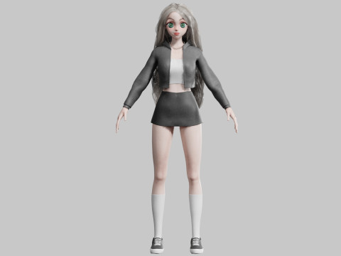 Anime cool Girl V42601 3D Модель